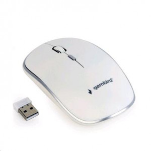 Gembird Myš MUSW-4B-01-W, bílá, bezdrátová, USB nano receiver