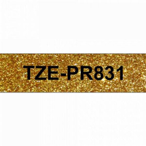 Brother - TZe-PR831 černá / zlatá (12mm, 8m,)