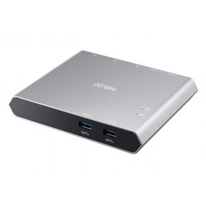 Aten 2-Port USB-C Dock Switch with Power Pass-through