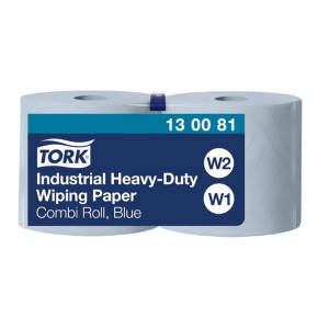 Papírové utěrky v rolích Tork Heavy Duty, modré