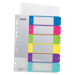 Plast.rozlišovače Leitz WOW-A4+,barevný,sada 1-6