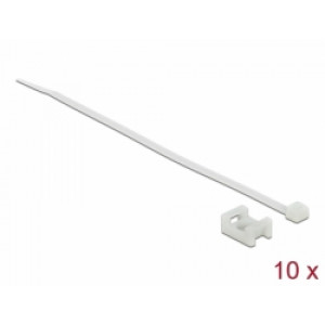 Delock Šroubová montážní sverka, 15 x 10 mm, s kabelovou upínkou, D 200 x Š 3,6 mm, bílá