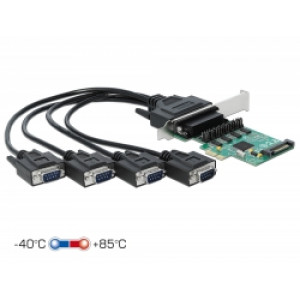Delock PCI Express Karta na 4 x Sériový RS-232 se zdrojem napětí