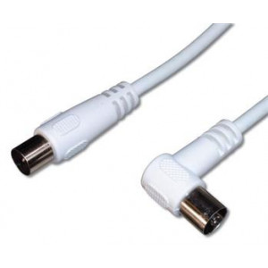 PremiumCord TV kabel M/F konektor 90°, 75 Ohm 10m