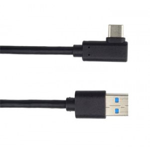 PremiumCord Kabel USB typ C/M zahnutý konektor 90° - USB 3.0 A/M, 2m
