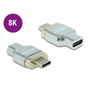 Delock Magnetický adaptér Thunderbolt™ 3 / USB Type-C™ (režim DP Alt), 8K 30 Hz ze zástrčkového na zásuvkový