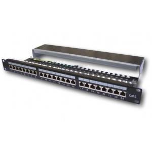 DATACOM Patch panel 19" STP 24 port CAT6 LSA 1U BK (3x8p) / VL
