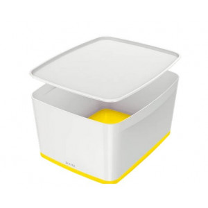 LEITZ Úložný box s víkem  MyBox, velikost L, bílá/žlutá
