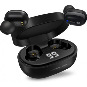 CONNECT IT True Wireless SensorTouch sluchátka do uší s mikrofonem, ČERNÁ
