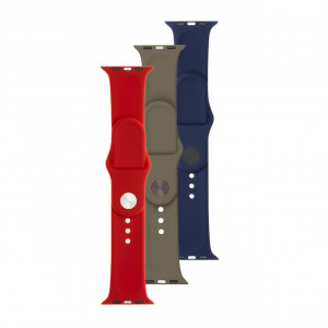 3x set silikonových řemínků FIXED Silicone Strap pro Apple Watch 38/40/41mm v různých barvách, variace 3