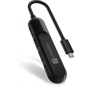 CONNECT IT USB-C hub USB 3.0, externí, ČERNÝ