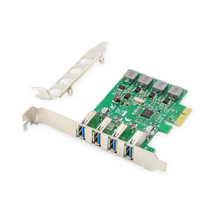 DIGITUS Přídavná karta USB PCI Express USB3.0, 4portový A / F, čipová sada: VL805, s vlastním napájením