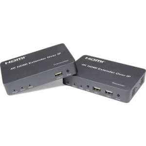 PremiumCord HDMI extender s USB na 150m over IP, bez zpoždění