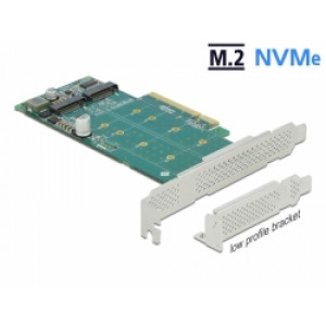 Delock Karta PCI Express x8 na 2 x interní M.2 Key M NVMe - rozvětvení - Low Profile