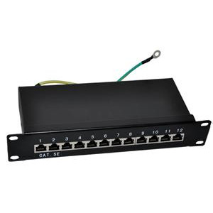 Patch panel 10“ STP Cat5e 12 portů