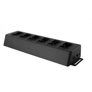 Transcend TS-DPD6N dokovací stanice pro osobní kameru DrivePro Body 30/60, 6 portů, USB 3.0, 1x LAN, 1x WAN, černá
