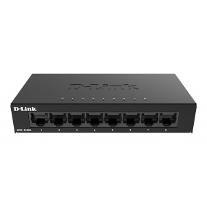 D-Link DGS-108GL/E "8-Port Gigabit Ethernet Metal Housing Unmanaged Light Switch without IGMP- 8-Port 10/100/1000 Mbps