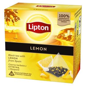 Černý čaj Lipton - pyramidy, citron, 20x 1,7 g