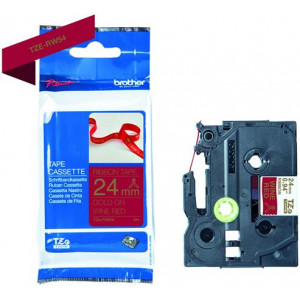 Brother - TZe-RN54 vínově červená / zlatá (24mm, 4m, textilní)