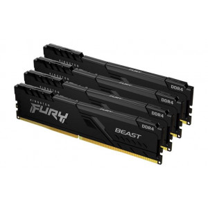 KINGSTON 16GB 2666MHz DDR4 CL16 DIMM (Kit of 4) FURY Beast Black
