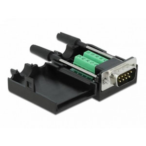 Delock Adaptér z D-Sub 9 pin zástrčkového konektoru na 10 pin svorkovnici s krytem
