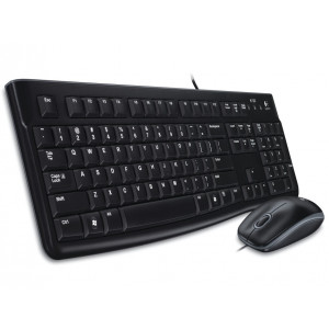 Logitech set MK120/ Drátová klávesnice + myš/ USB/ CZ/SK/ černý