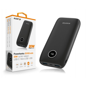 ALIGATOR Powerbanka Power Delivery 20W, rychlé nabíjení, 20 000 mAh, černá