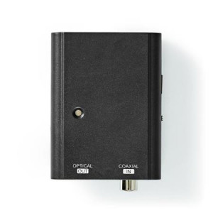 Nedis ACON2505BK - Digitální audio převodník | 1cestný | Vstupní konektor: 1x S / PDIF | Výstupní konektor: Toslink Zásuvka 