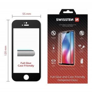 SWISSTEN OCHRANNÉ SKLO CASE FRIENDLY APPLE IPHONE 5/SE 2016 CERNÉ