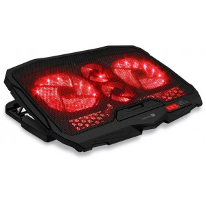 CONNECT IT FrostWind chladicí podložka pod notebook s červeným podsvícením, ČERNÁ