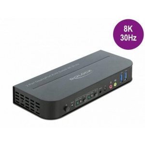 Delock DisplayPort 1.4 KVM Switch 8K 30 Hz s USB 3.0 a Audio