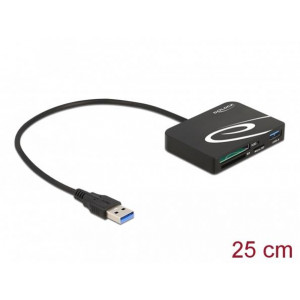 Delock Čtečka karet na paměťové karty XQD / SD / Micro SD + port USB Typu-A