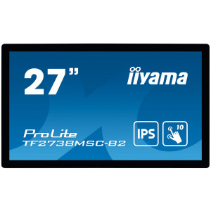 27" iiyama TF2738MSC-B2: IPS, FullHD, capacitive, 10P, 500cd/m2, DP, HDMI, DVI, 16/7, IP1X, černý