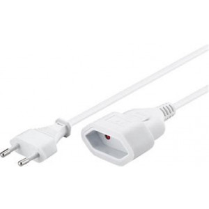 PremiumCord Kabel síťový prodlužovací dvojvidlice 230V 2m bílý
