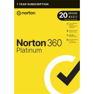 NORTON 360 PLATINUM 100GB CZ 1 uživatel 20 zařízení na 1 rok 