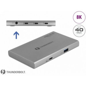 Delock HUB Thunderbolt™ 4, 3 portový, s přídavným portem SuperSpeed USB 10 Gbps Typu-A 8K