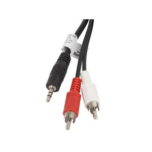 LANBERG Minijack 3.5mm (M) 3 PIN na 2x RCA (CINCH) (M) kabel 5m 