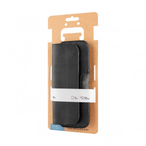 Horizontální kožené pouzdro FIXED Posh se zavíráním, velikost 6XL+, černé