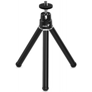 Genius Tripod 1, Stativ, vytažený 25,1cm, pro webkamery, chytré telefony a fotoaparáty, kovový, černý