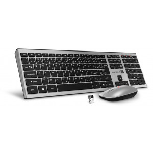 CONNECT IT Combo bezdrátová stříbrná klávesnice + myš, (+2x AAA +1x AA baterie zdarma), CZ + SK layout