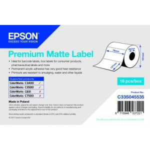 EPSON Premium Matte Label - Die-cut Roll: 76mm x 127mm, 265 labels