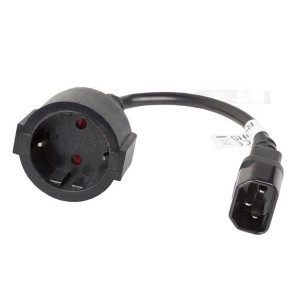 LANBERG IEC 320 C14 na SCHUKO(F) adaptér kabel pro UPS 20CM černý  