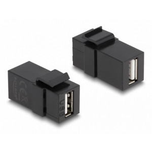 Delock Keystone modul USB 2.0 A samice > USB 2.0 A samice černá
