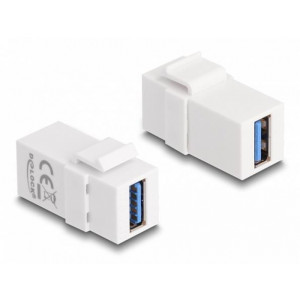 Delock Keystone modul USB 3.0 A samice > USB 3.0 A samice bílé (1:1)