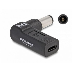 Delock Adaptér na kabel na nabíjení laptopu, ze zásuvky USB Type-C™ na zástrčku Dell 7,4 x 5,0 mm, úhlový 90
