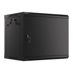 LANBERG RACK CABINET 19” WALL-MOUNT 9U/600X450 FOR SELF-ASSEMBLY WITH METAL DOOR  BLACK   (FLAT PACK)