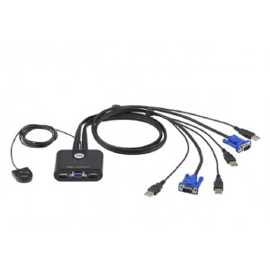 ATEN 2-Port USB VGA Cable KVM Switch with Remote Port Selector