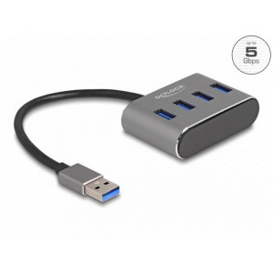 Delock 4 portový Hub USB 3.2 Gen 1 s konektorem USB Typu-A – porty USB Typu-A nahoře