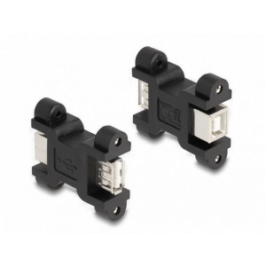 Delock Adaptér USB 2.0 ze zásuvky Typu-A na zásuvku Typu-B, se šroubovým připojením