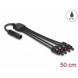 Delock Solární splitter kabel DL4, ze 1 x zásuvkového na 4 x zástrčkový, 50 cm, černý